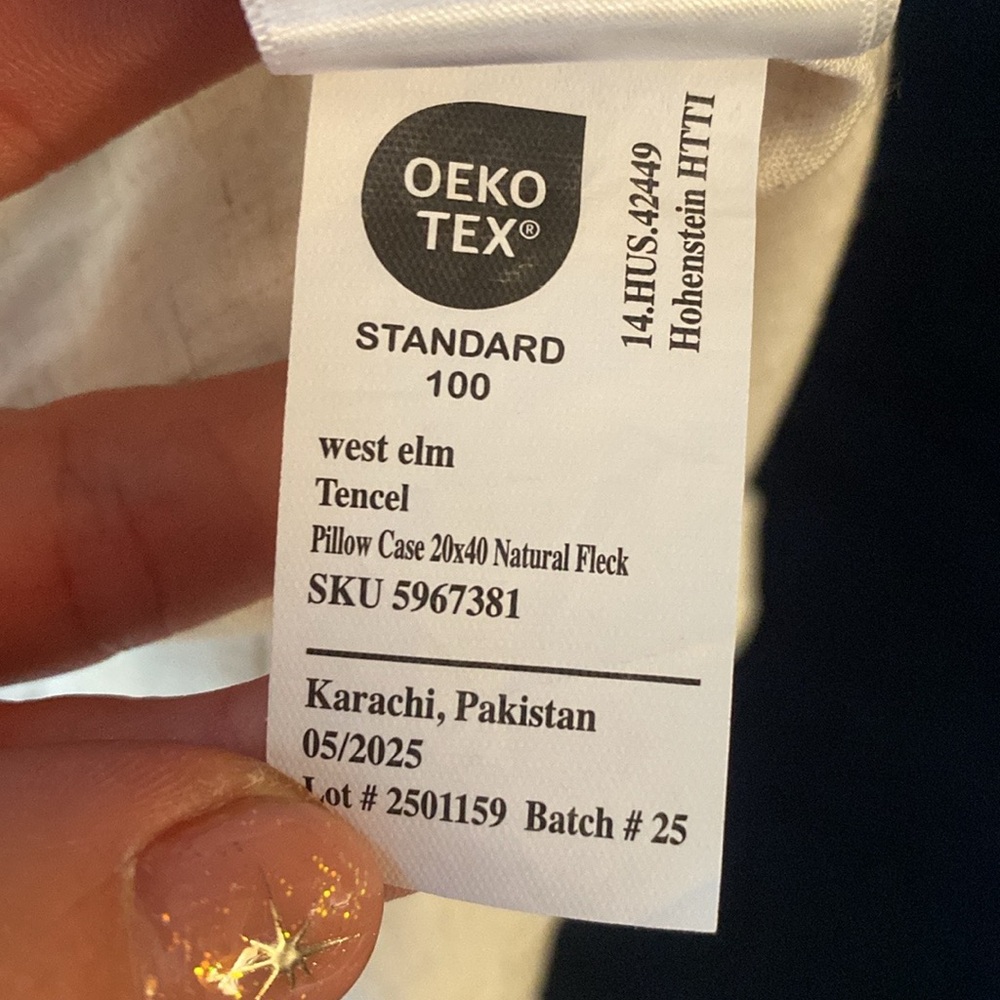 West Elm King Sheet Set Tencel Linen Natural Fleck Flat + Fitted + 4 Pillowcases - Picture 9 of 9